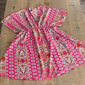 SHEIN Pink and Orange Patterned Dress